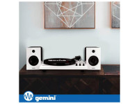 Gira-Discos 33/45/78RPM Preto/Branco C/ 2 Colunas GEMINI Gira-Discos 33/45/78RPM Preto/Branco C/ 2 Colunas GEMINI